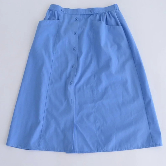 Vintage Koret Baby Blue Button Down Midi Skirt - Picture 3 of 11